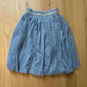 Hanna Andersson Blue Tulle Skirt with Gold Trim